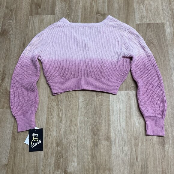 Art Class Knit Cardigan Sweater Pink Ombre Girls Size M (8) School Fall Cozy New - Picture 2 of 5